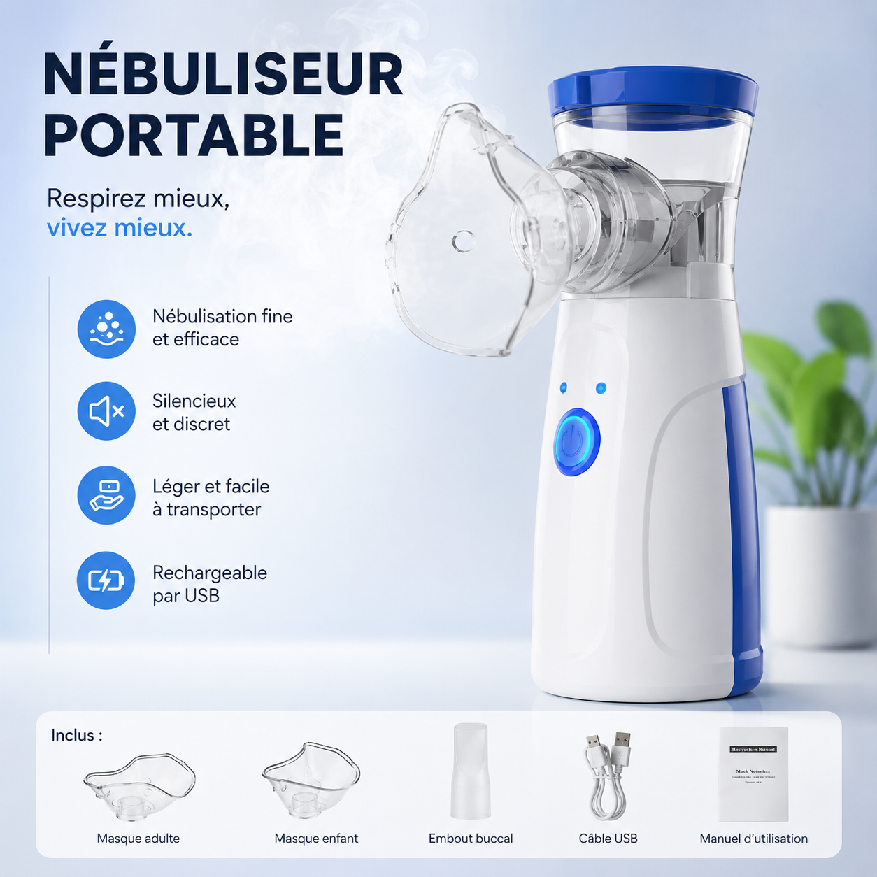 Nébuliseur Portable – Respirez mieux, où que vous soyez 🌬️ Calmeoasisafrique Nebuliseur 1